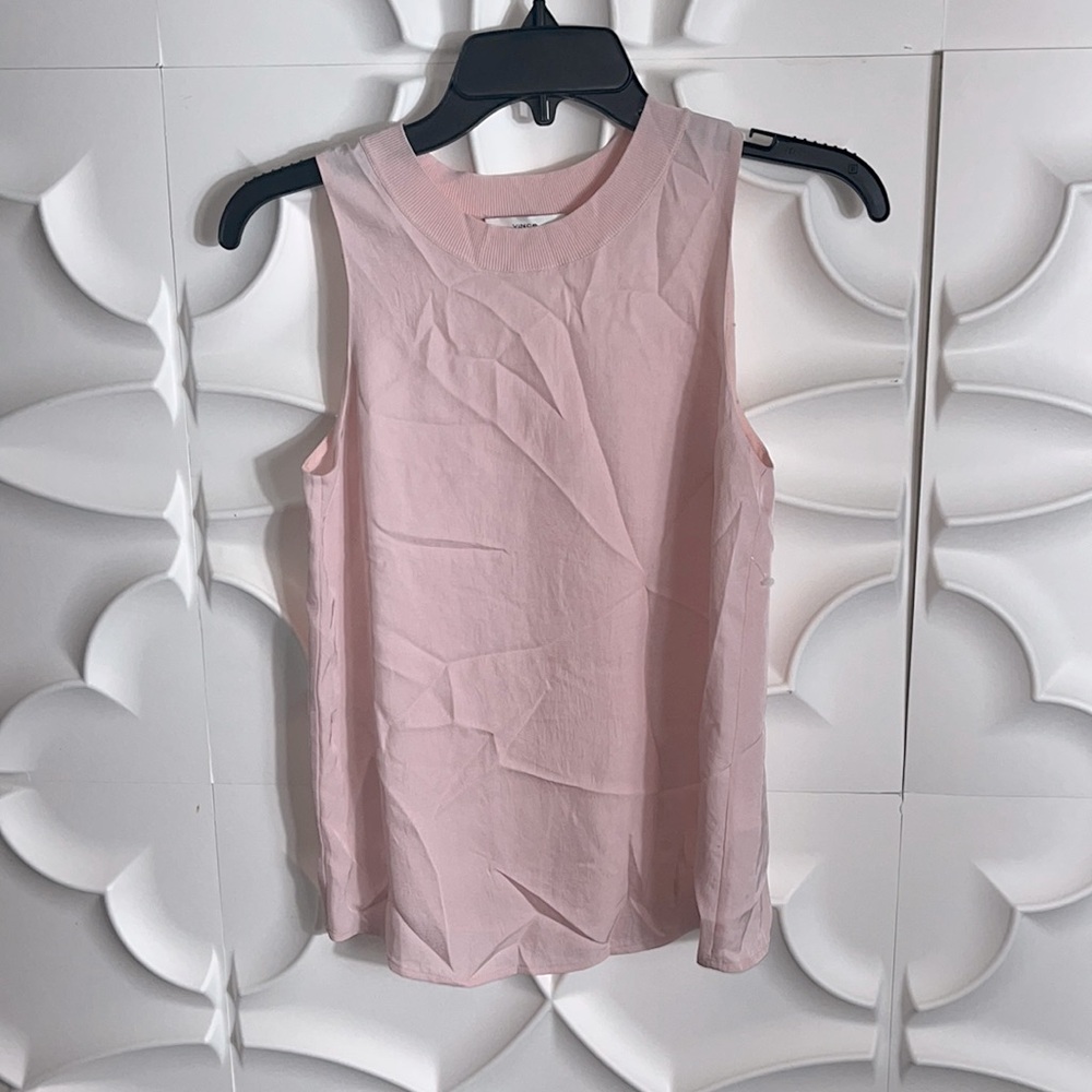 VINCE Rib Knit Sleeveless Top pink sz XXS.  (86)
